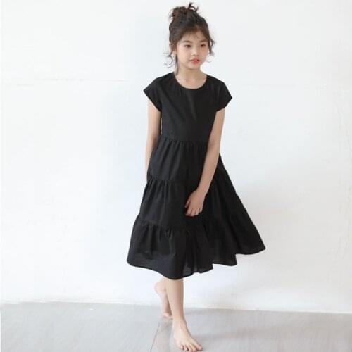 Teenage Dresses For Kids Girls Summer 2021 New Party Princess Costume Children Clothes Dress Black Yellow Holiday Clothing