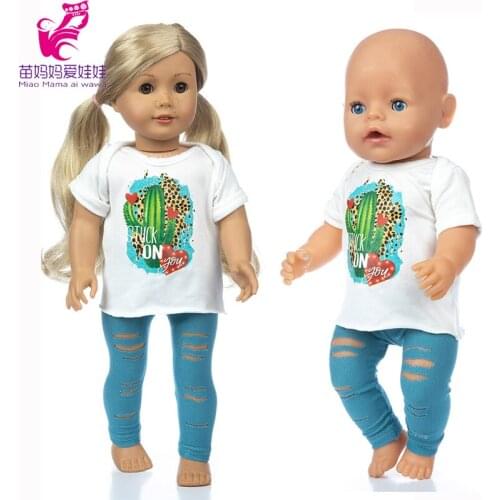 43cm Baby Doll t-shirt short tight trousers 18-inch girl doll clothes toys doll outfit