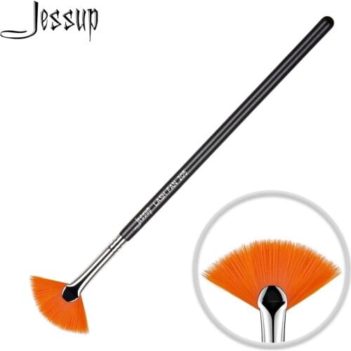 Jessup Single Makeup Brush LASH FAN High Quality Professional Fiber Hair Wooden Handle Black-Silver Eye Brush 1pcs -205