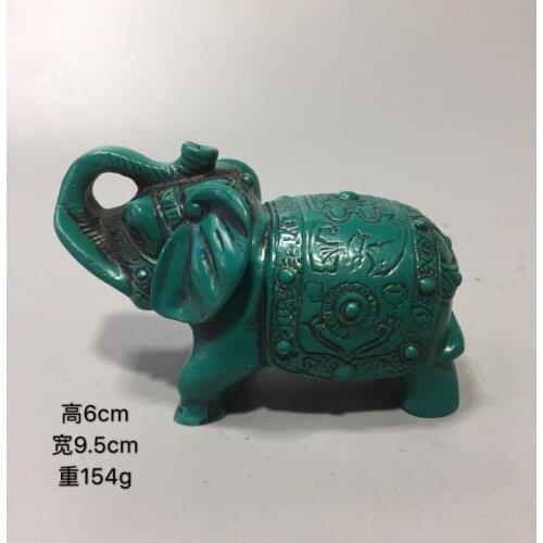 China turquoise Figurines Craft Carved Blue Turquoise Mini Animal Statue Gemstone Elephant Crystal Figurines for Home Craft