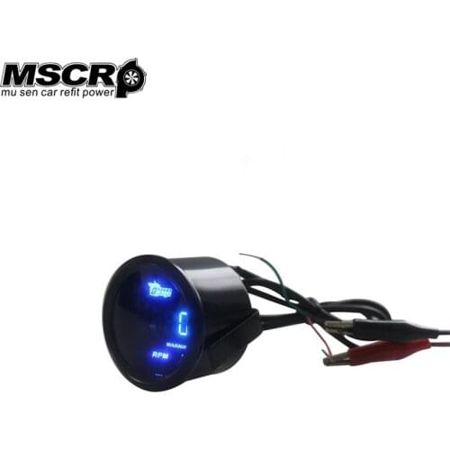 MSCRP Universal 52mm Black Shell and Blue LED back Light Digital Tachometer Gauge 0-9999 RPM MSCRP-VYX01599