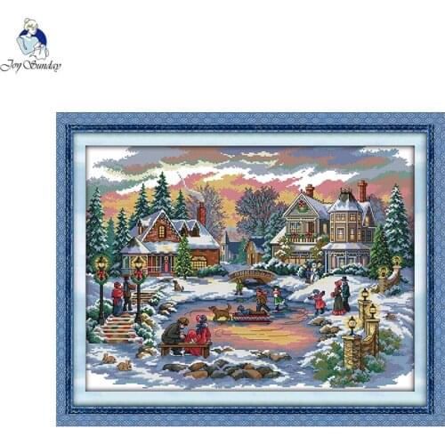 Joy Sunday Cherish Time Pattern Cross Stitch Kits 11CT Printed Fabric 14CT Canvas DMC Counted Chinese Cross-stitch Embroidery