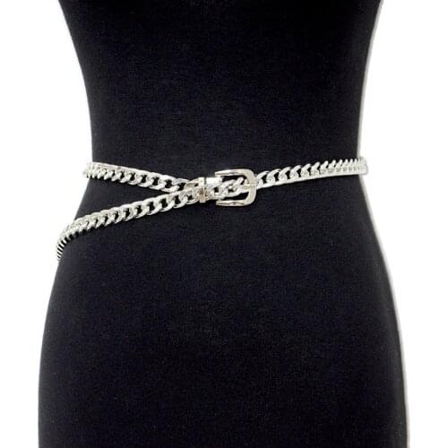 2021 New Metal Pendant Waist Chain Women Casual Elegant Pin Buckle Chain Female Corset Belt Tide