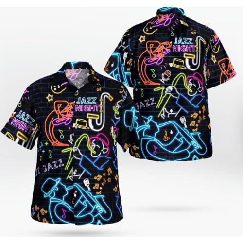 2021 New 3D Printing Color Jazz Hawaii Shirts Men Summer Short-sleeved Beach Shirt Men Shirts Oversize Camisa Masculina 5XL-90