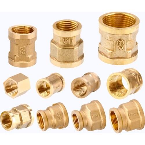 1/2" 3/4" 1" BSP Female Thread Brass Pipe Fitting Coupling Connector Joint Adapter