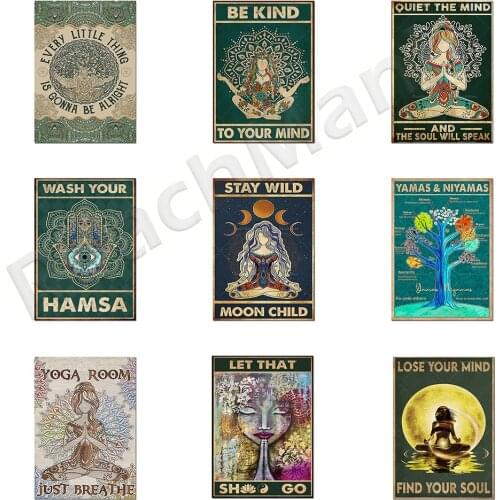 Yoga Poster-Find Your Soul-Yoga Print Retro Poster-Wall Decoration Home Logo-The Best Gift Ever-Yoga Poster