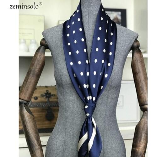 2020 Fashion Kerchief Silk Satin Scarves For Women Print Hijab Scarf Bandana Female 90*90cm Square Shawls Wraps Scarves For Lady