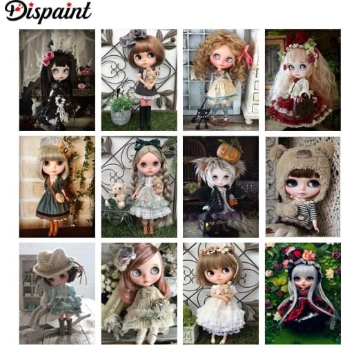 Dispaint Full Square/Round Drill 5D DIY Diamond Painting "Cartoon girl" 3D Embroidery Cross Stitch 5D Home Decor Gift