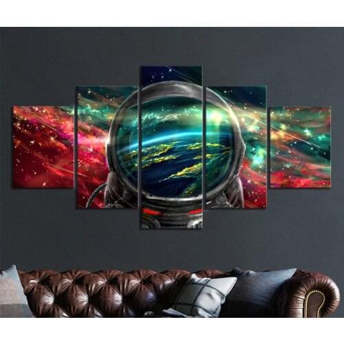 Home Decor Poster Pictures Prints Canvas 5 Piece Science Fiction Spaceman Outer Space Posters Living Room Decorative Paintin