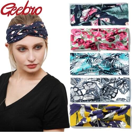 Printed cross-knot Headband new fashion casual Headbands Elastic soft hair accessories ladies Womans accessories headwear Tiara