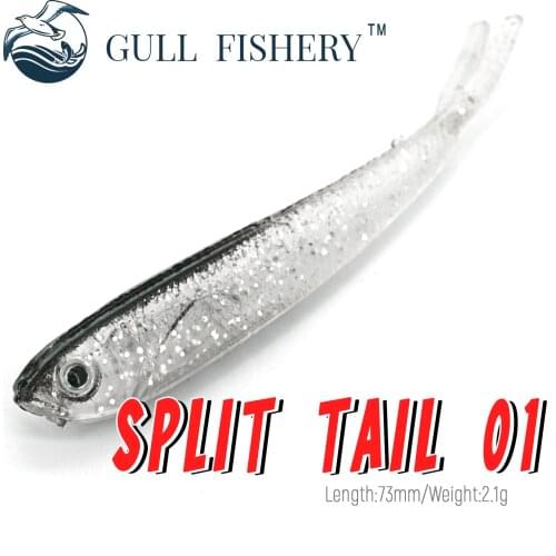 GULL FISHERY 15PCS 73mm 2.1g Saltwater Freshwater Fishing soft Lures Silicone Minnow Worms Wobblers Artificial Bait Bass Tackle