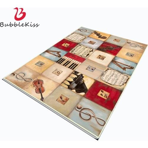 Bubble Kiss Fashion Carpet Retro Violin Musical Note Stitching Pattern Carpets Anti-wrinkle Bedroom Decor Area Rugs Hot Sale Rug