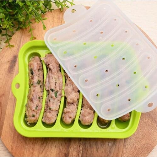 DIY Manual Sausage Making Mold Silicone Burger Hot Dog Cake Maker Mould with 6 Microwave Oven Safe New Kitchen Gadgets