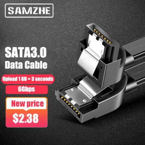SAMZHE SATA Cable 3.0 Hard Disk Driver SSD Adapter 90 Degree Bending SATA Cable for Computer Connection