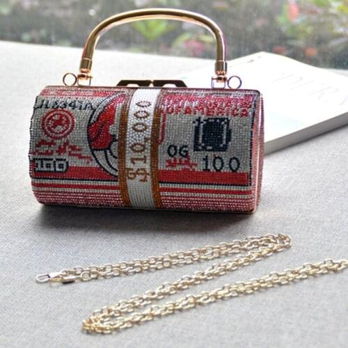Red Crystal Wedding Bridal Purse Best Gift Girls To Women Diamond Crystal Evening Clutches Lipstick Phone Shoulder Messenger Bag