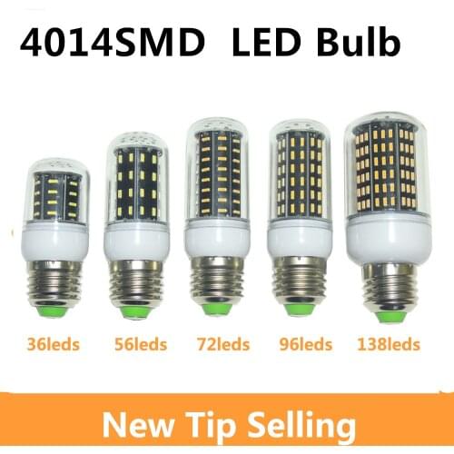 LED Bulb E27 SMD 4014 lamparas LED Light 36 56 72 96 138Leds Lampada LED Lamp 220V Ampoule Candle Luz More Bright Than 5730