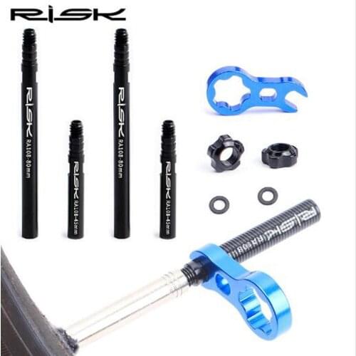 2PCS/Lot 45mm Bicycle Inner Tube Presta Valve Nozzle Extension Rod Removable Non-removable Valve Extension With Free Wrench