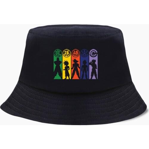 Japanese Anime Drago Ball Bucket Hat Panama Harajuku Vegeta Men Cap Women Bob Fishing Hats Outdoor Sunscreen Fisherman Cool Caps