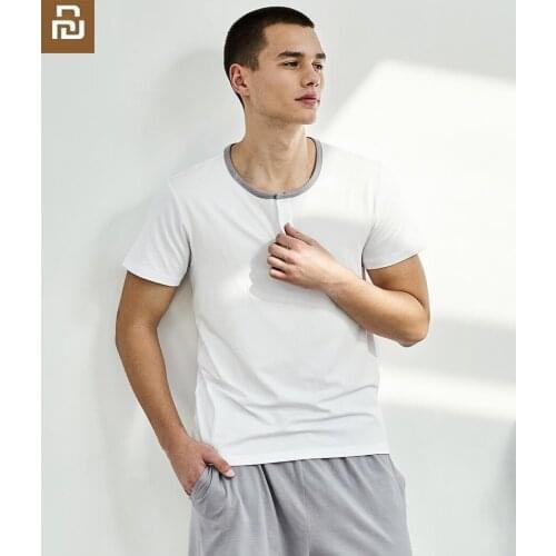 Youpin Fashion Cotton Modal Home Service Set Short sleeve shorts Breathable comfort pajamas Sleek smooth for man summer