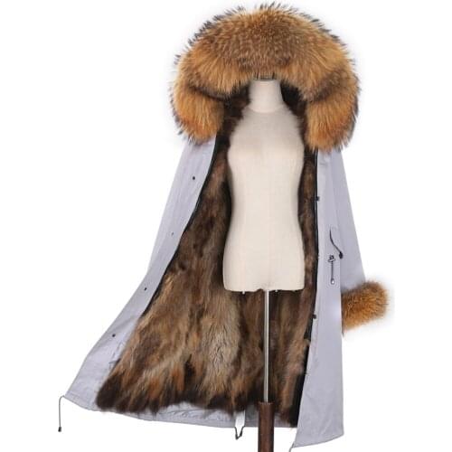 Female Winter Jacket Women Real Fox Fur Parka Waterproof Coat X-Long Hood Natural Raccoon Fur Outerwear Streetwear Detachable
