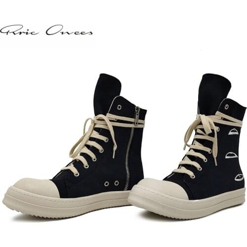 High Street Brand Rric Owens Womens Sneakers Mens Sneakers Shoes Men Shoe Mens Casual Shoes Hip Hop Canvas Boots