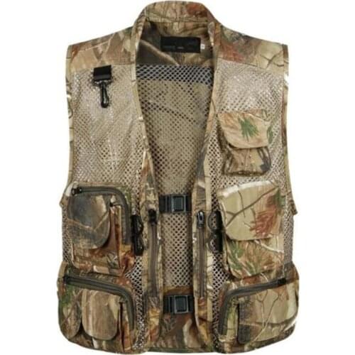 Summer Outdoors Tactical Camouflage Mesh Vest Men Breathable Multi Pockets Vest Shooting Waistcoat Sleeveless Jacket