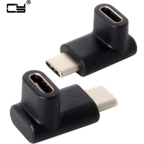 90 Degree Up or Down Angled Reversible USB 3.1 Type-C Male to Female Extension Adapter for Laptop & Phone 1PCS
