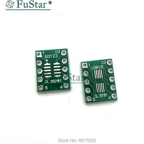 20PCS SOT23 SOP10 MSOP10 Umax SOP23 to DIP10 Pinboard SMD To DIP Adapter Plate 0.5mm/0.95mm to 2.54mm DIP Pin PCB Board Convert