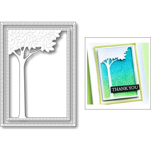 2020 Hot Tree Rectangle Frame Background New Metal Cutting Dies Foil For DIY Scrapbooking Paper Craft and Card Making No Stamps
