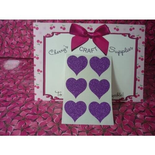 3.8cm Purple glitter wedding favors heart sticker