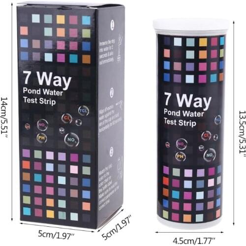50pcs 7in1 Pool Pond Water Quality Test Strips PH Nitrate Nitrite Chlorine Alkalinity Hardness Aquarium Fish Tank Wholesale