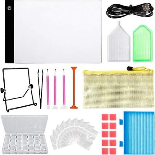 5D Diamond Painting Tool DIY Art Craft+A4 LED Pad Light Board Stand Holder