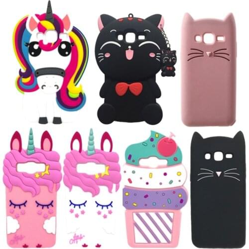 Unicorn Case For Samsung Galaxy J3 2016 Cover Cartoon Silicone Case For Coque Samsung J3 2016 Phone Cases 3D Cute Girl J3 Funda