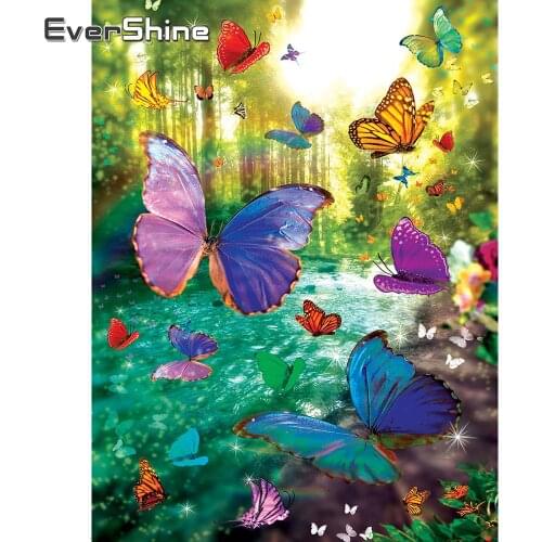 EverShine 5D DIY Diamond Painting Cross Stitch Full Square Butterfly Diamond Embroidery Animals Picture Rhinestones Wall Decor