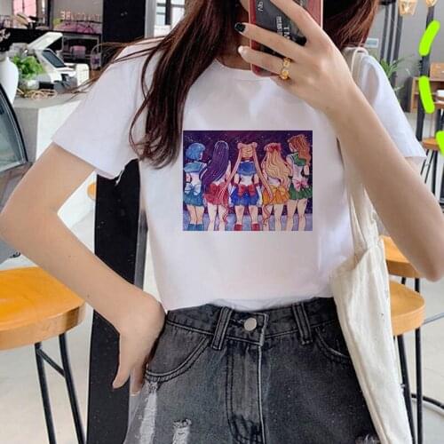 Cartoon printed t shirt women 90s Graphic T-shirt Harajuku Tops Tee Cute Short Sleeve animal tshirt Female Tshirts