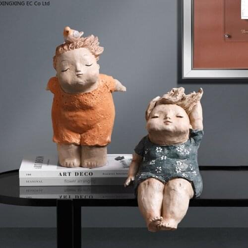Art Fat Girl Decoration Childrens Room Bedroom Light Luxury Desktop Decoration Decoration Resin Figure Sculpture Decoration