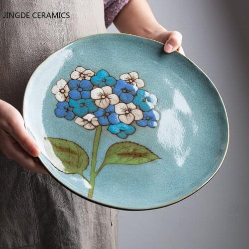 Tableware Ceramic Tray Serving Table Plate Snacks Food Storage Dish Western Food Plates Home Serving Tray Kitchen Dinnerware