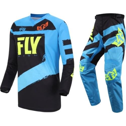 2019 Fly Fish Racing Orange Jersey & Pant Combo Set MX ATV BMX MTB Riding Gear Motocross Dirt Bike Set