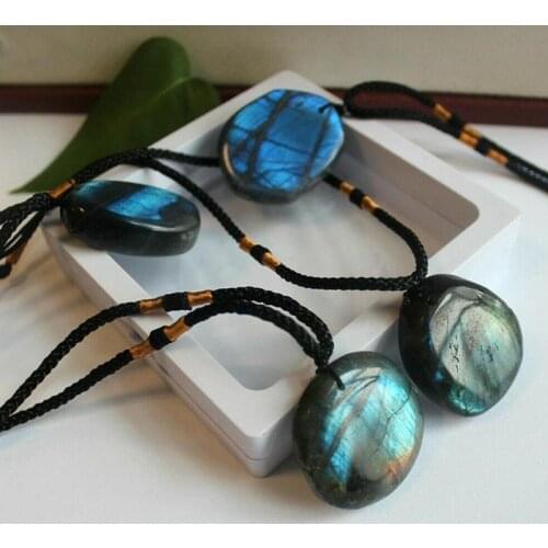 1PC Natural irregular crystal Labradorite pendant Natural Crystal Pendant Necklace Healing Stone Jewelry Gift For Women Men
