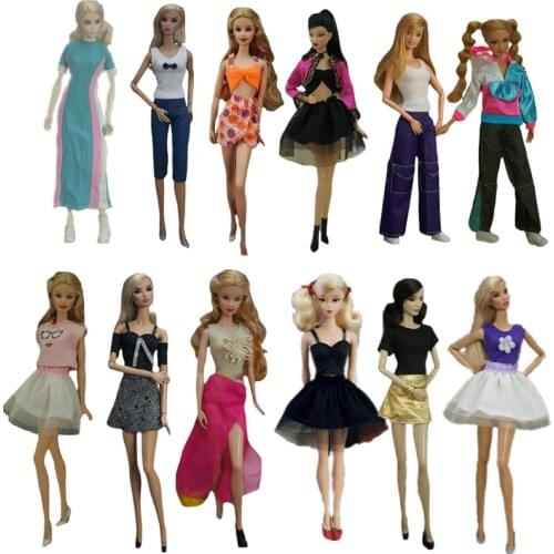 Fashion 1/6 BJD Doll Clothes for Barbie Accessories Outfits Set Dress Coat Jacket Shirt Tank Top Skirt Pants Trousers Child Toys
