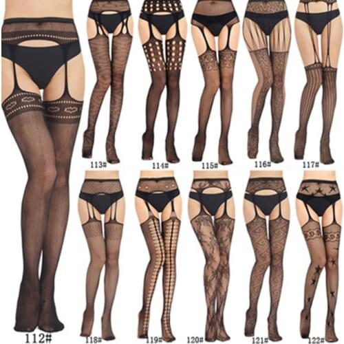 2020 Newly Women Stockings Lace Top Thigh-Highs Stockings Garter Belt Suspender Set Women Lingerie Pantyhose Sexy Garter Belt