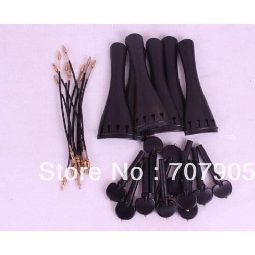 New 5 set 4/4 violin Hardwood parts,tailpiece peg tail gut Accessories #E17-1