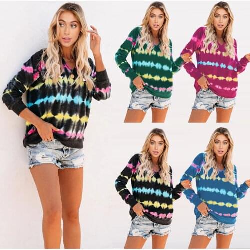 2020 Autumn and Winter New Printed Tie Hoodie Fashion Street Hoodie Pullover Casual Loose Multifunctional Sportswear Ladies