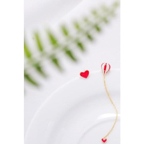 New Fashion Asymmetr Fire Balloon and Heart Drop Earrings for Women High Quality Jewelry Earrings Fine Jewelry Birthday gift