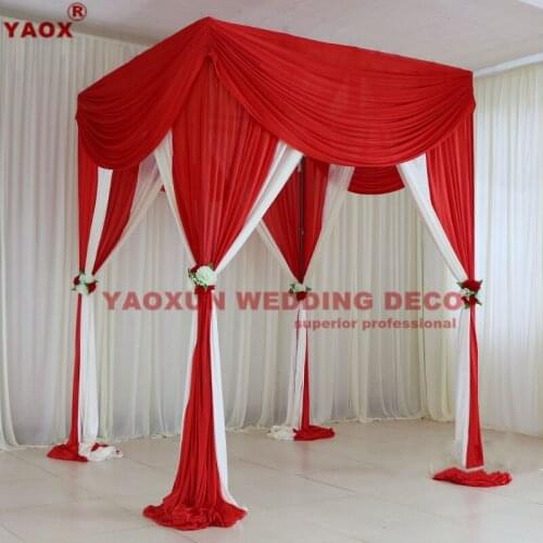 Wholesale Pavilion Wedding Backdrop Curtain Princess Pavilions Stage Background Decoration Four Corner Pavilion Wedding Ba