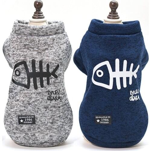 Autumn Winter Fish Bone Dog Sweater Cotton Warm New Style Dog Clothes Christmas Sweater For Small Dogs Chihuahua French Bulldog