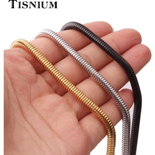 4mm Snake Skeleton Necklace Accessory Stainless Steel Necklaces Men Women Hip-Hop Boy Holiday Gift Jewelry 24inch