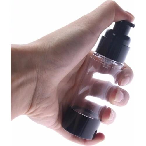 Plastic Pump Bottle 15ml 30ml 50ml Vacuum Pump Bottle Travel Bottling Container Black Lightproof Airless Spray Bottle Lotion