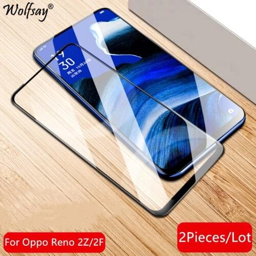 Full Cover Tempered Glass For Oppo Reno 2z Screen Protector HD Whole Glue Phone Glass For Oppo Reno2 Z/Reno 2F Glass Film 2PCS