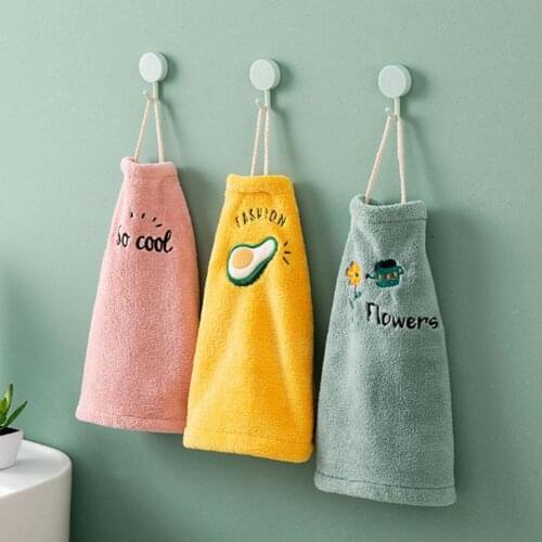Hand Towel Hangable Unfading Cartoon Baby Face Towel Absorbent Towel for Bathroom